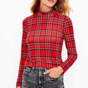 LOFT Women’s Plaid Turtleneck Size XS